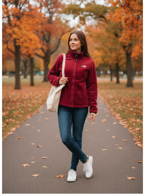 Women's The North Face Red Fleece Jacket S